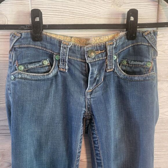 Stitch's Jeans Womens Distressed Skinny SZ 25 or 0 Totem Pants Medium Wash - Picture 2 of 5